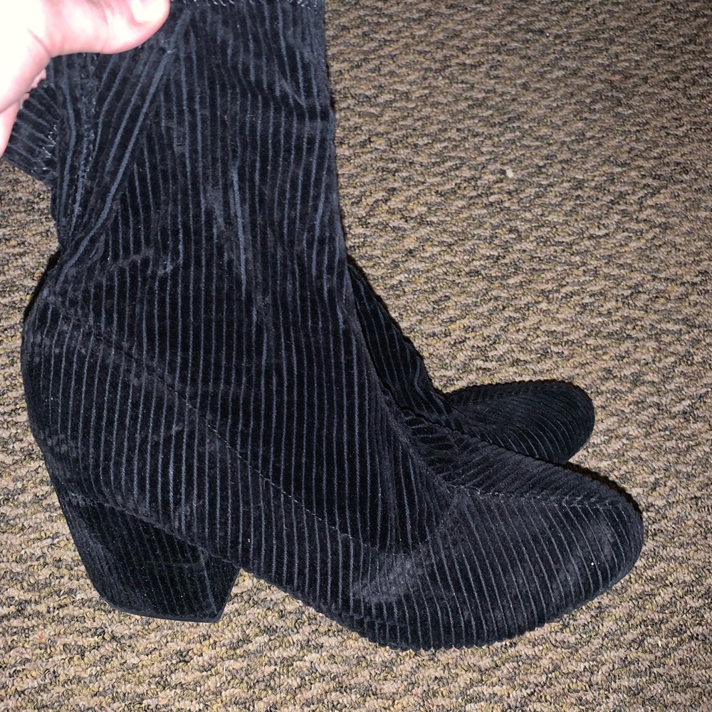 Black Velvet Ankle Boots
